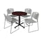 Kobe Kobe Round Table & Chair Set, Wood, Metal, Polypropylene Top TKB30RNDMH44GY - alternate 1